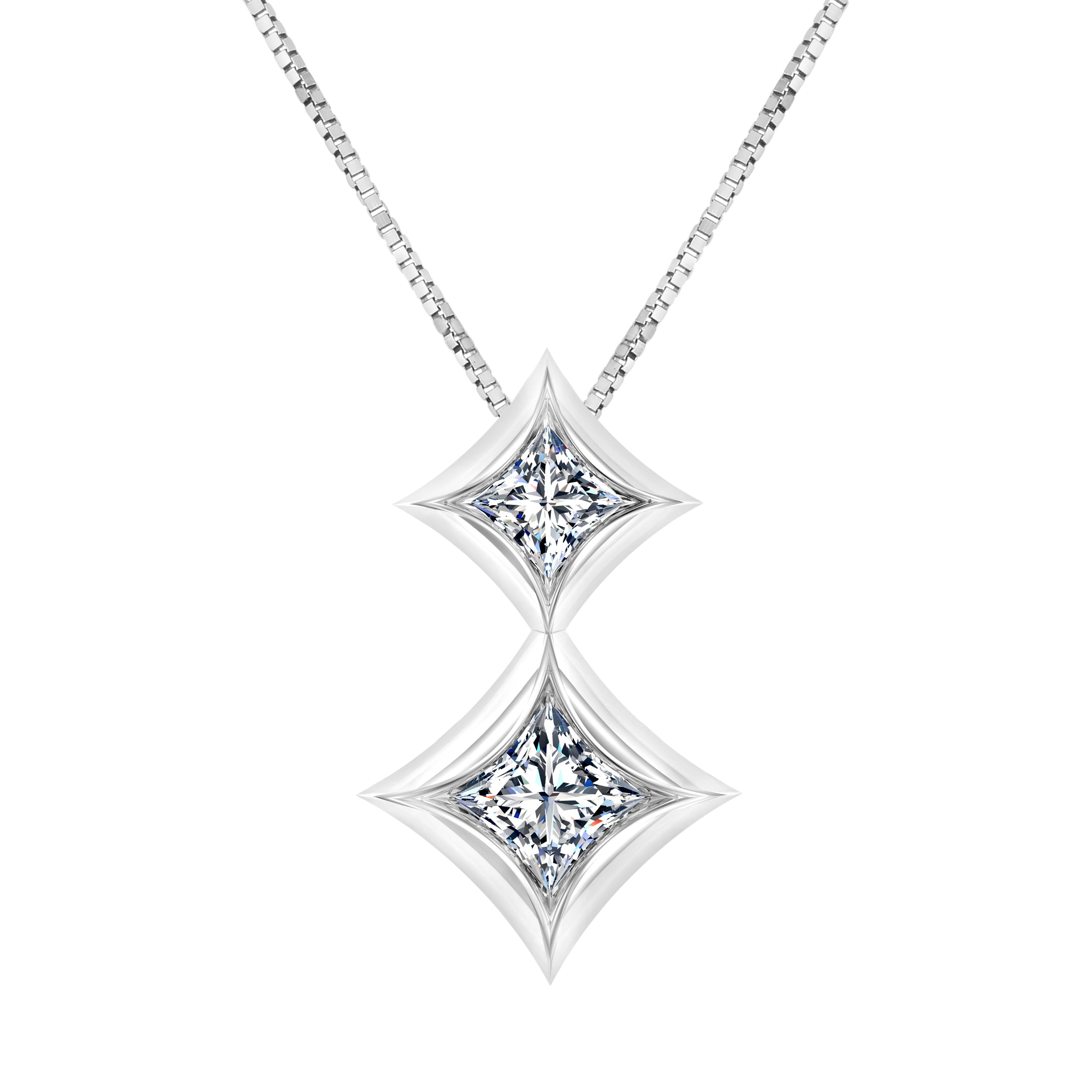 Princess Cut Diamond Necklace / Diamond Solitaire Necklace / Dainty Diamond  / Bridal Diamond Necklace / 14k Gold Diamond Necklace - Etsy